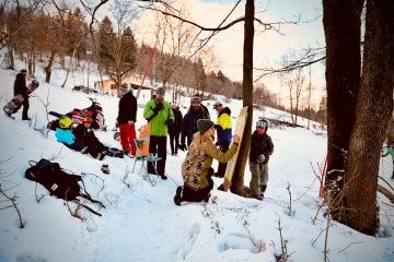 Cíl, časomíra a zápis časů (foto: František Ortmann)